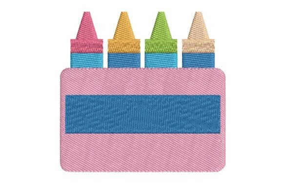 Colorful Crayons in a Box Embroidery