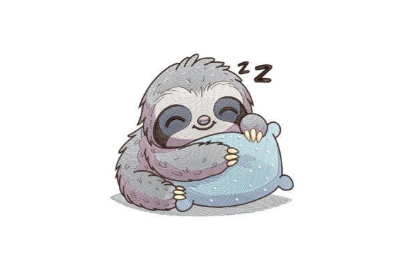 Cute Sloth Sleeping on a Pillow Embroidery Review