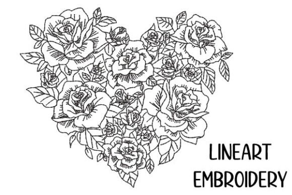 Heart of Roses Lineart Embroidery Design Review