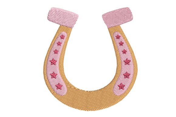 Lucky Cowgirl Horseshoe Embroidery Design