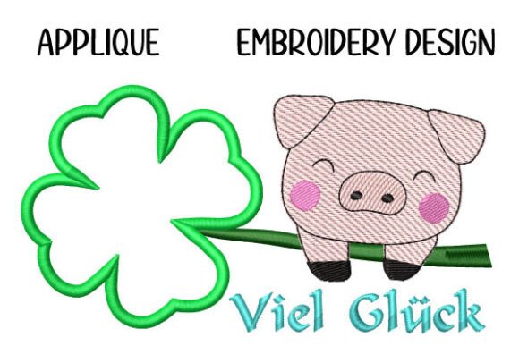Lucky Pig Embroidery with Text Clover Review