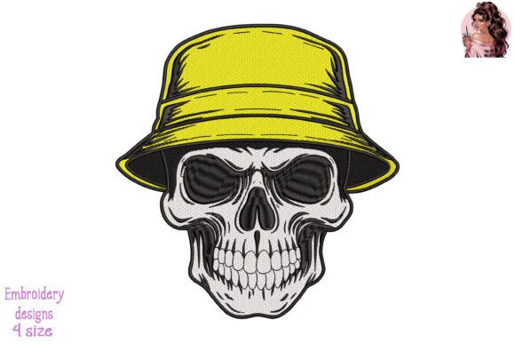 Skull with Dispatcher Bucket Hat Embroidery