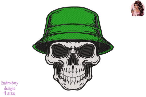 Skull with Military Bucket Hat Embroidery Review
