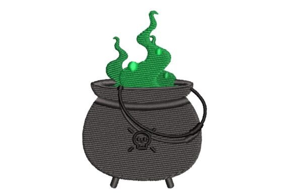 Witch's Bubbling Cauldron Embroidery Design